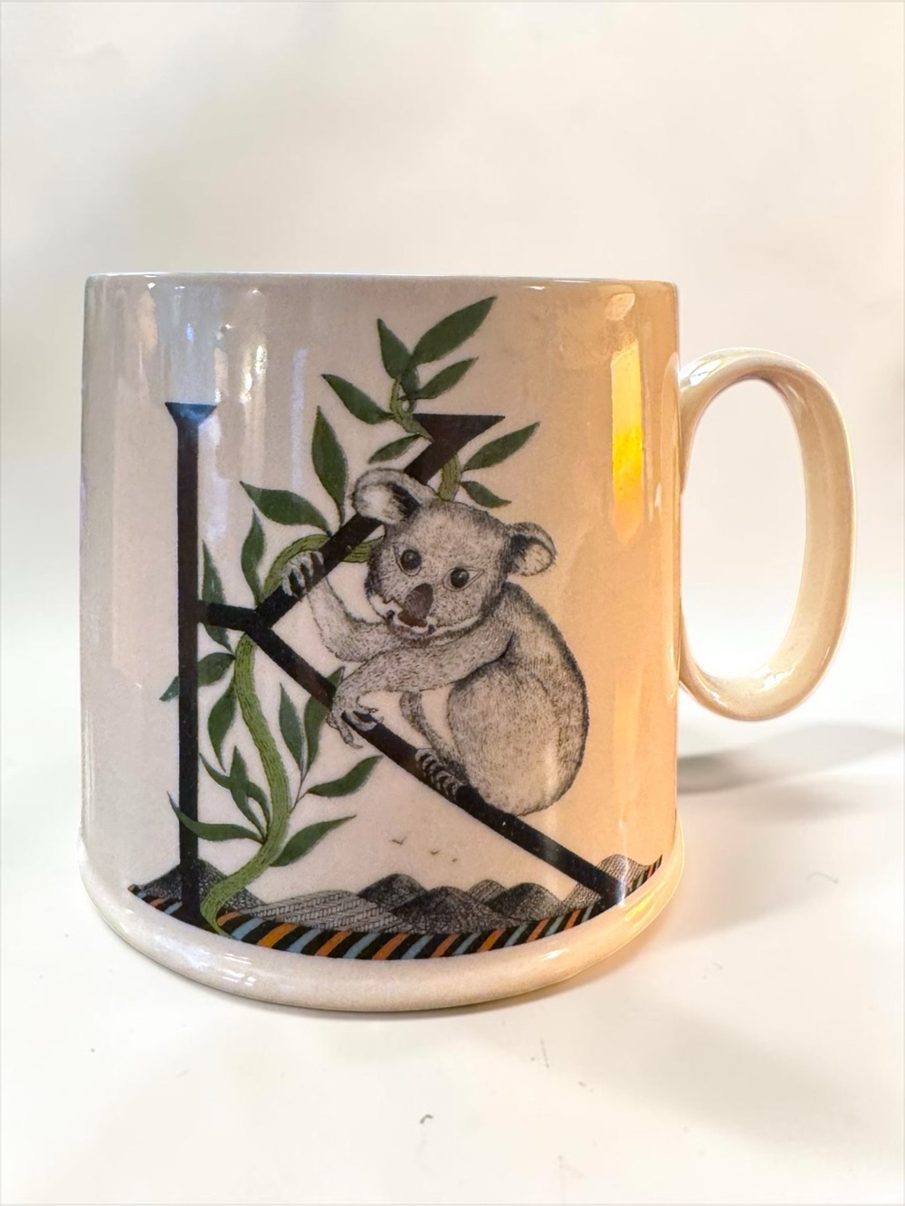 Anthropologie Florence Balducci Koala K Initial Ceramic Mug